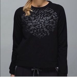 Lululemon Black Leopard Print Crewneck Sweater
